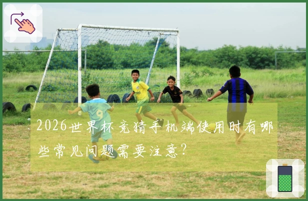 2026世界杯竞猜手机端使用时有哪些常见问题需要注意？